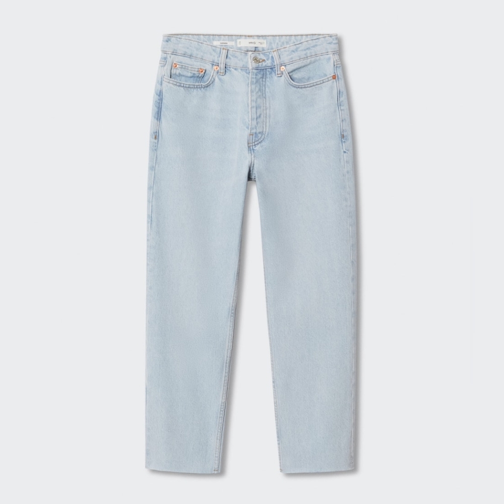 Mango Havana High Waist Cropped Straight Jeans Size 6 NWT